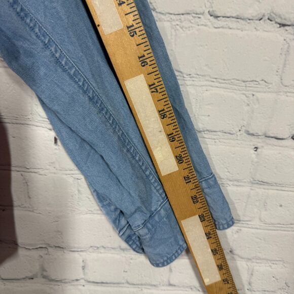 Chaps Denim Button Shirt Womens Plus 1X Chambray Long Sleeve Lyocell Cotton Top - Picture 8 of 9